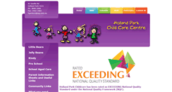 Desktop Screenshot of hollandparkchildcarecentre.com.au