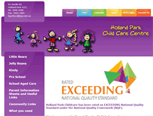 Tablet Screenshot of hollandparkchildcarecentre.com.au